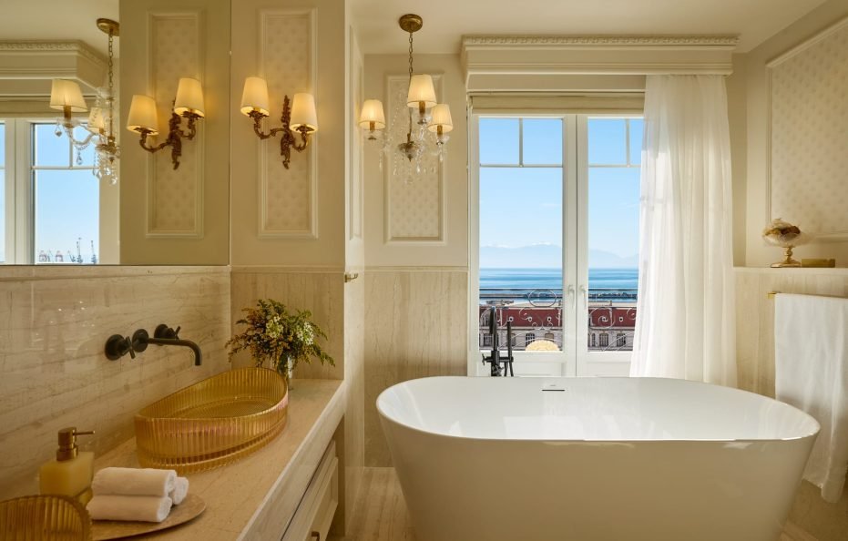 Deluxe Corner Suite with King Bed and Old Port View